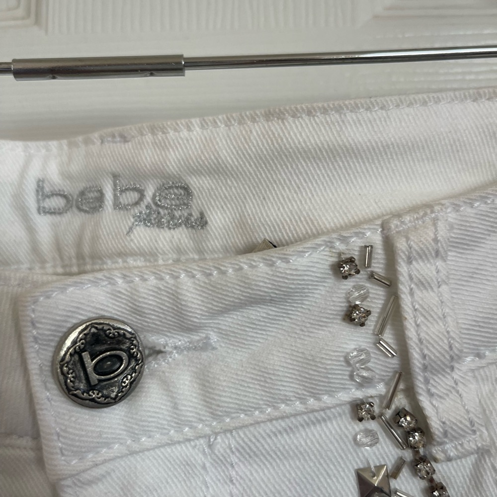 Bebe skinny rings tones jeans White Embellished Denim - Picture 5 of 10